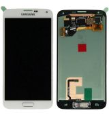 Samsung S5 Galaxy G900F originální LCD displej + dotyk White / bílý (Service Pack) - GH97-15959A, GH97-15734A