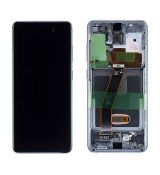 Samsung S20, S20 5G Galaxy G980F, G981B originální LCD displej + dotyk + přední kryt / rám Gray / šedý (Service Pack) - GH82-22123A, GH82-22131A