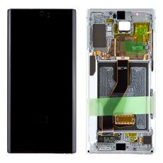 Samsung Note 10+ Galaxy N975F originální LCD displej + dotyk + přední kryt / rám White / bílý (Service Pack) - GH82-20838B, GH82-20900B