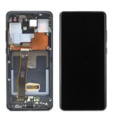 Samsung S20 Ultra Galaxy G988F originální LCD displej + dotyk + přední kryt / rám Cosmic Black / černý (Service Pack) - GH82-22271A