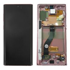Samsung Note 10 Galaxy N970F originální LCD displej + dotyk + přední kryt / rám Pink / růžový (Service Pack) - GH82-20818F