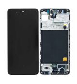 Samsung A51 Galaxy A515F originální LCD displej + dotyk + přední kryt / rám Black / černý (Service Pack) - GH82-21669A, GH82-21680A