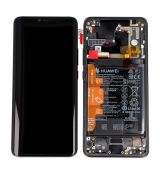 Huawei Mate 20 Pro originální LCD displej + dotyk + přední kryt / rám Black / černý (Service Pack) - 02352FRL