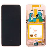 Samsung A80 Galaxy A805F originální LCD displej + dotyk + přední kryt / rám Gold / zlatý (Service Pack) - GH82-20348C