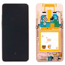 Samsung A80 Galaxy A805F originální LCD displej + dotyk + přední kryt / rám Gold / zlatý (Service Pack) - GH82-20348C