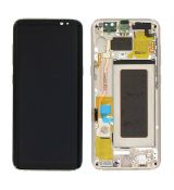 Samsung S8 Galaxy G950F originální LCD displej + dotyk + přední kryt / rám Gold / zlatý (Service Pack) - GH97-20457F / GH97-20473F