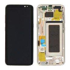 Samsung S8 Galaxy G950F originální LCD displej + dotyk + přední kryt / rám Gold / zlatý (Service Pack) - GH97-20457F / GH97-20473F