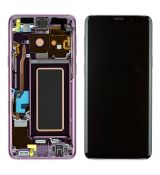 Samsung S9 Galaxy G960F originální LCD displej + dotyk + přední kryt / rám Purple / fialový (Service Pack) - GH97-21696B