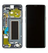 Samsung S9 Galaxy G960F originální LCD displej + dotyk + přední kryt / rám Grey / šedý (Service Pack) - GH97-21696C, GH97-21697C
