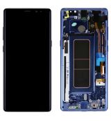 Samsung Note 8 Galaxy N950F originální LCD displej + dotyk + přední kryt / rám Blue / modrý (Service Pack) - GH97-21065B