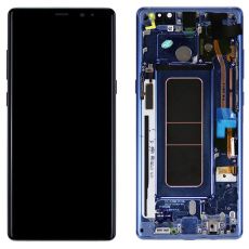 Samsung Note 8 Galaxy N950F originální LCD displej + dotyk + přední kryt / rám Blue / modrý (Service Pack) - GH97-21065B