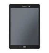 Samsung TAB A 9.7 Galaxy T550 originální LCD displej + dotyk + přední kryt / rám Black / černý (Service Pack) - GH97-17400D