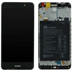 Huawei Y7 2017 originální LCD displej + dotyk + přední kryt / rám Black / černý (Service Pack) - 02351HSB, 02351HED