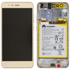 Huawei P10 Lite originální LCD displej + dotyk + přední kryt / rám Gold / zlatý (Service Pack) - 02351FSN