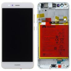 Huawei P10 Lite originální LCD displej + dotyk + přední kryt / rám White / bílý (Service Pack) - 02351FSC
