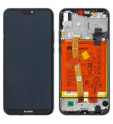 Huawei P20 Lite originální LCD displej + dotyk + přední kryt / rám Black / černý (Service Pack) - 02351VPR, 02351XTY