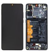 Huawei P30 originální LCD displej + dotyk + přední kryt / rám Black / černý (Service Pack) - 02352NLL