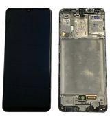 Samsung A31 Galaxy A315F originální LCD displej + dotyk + přední kryt / rám Black / černý (Service Pack) - GH82-22761A,  GH82-22905A