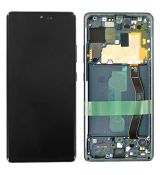 Samsung S10 Lite Galaxy G770F originální LCD displej + dotyk + přední kryt / rám Black / černý (Service Pack) - GH82-21992A