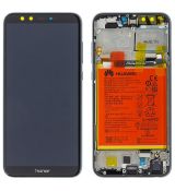 Honor 9 Lite originální LCD displej + dotyk + přední kryt / rám Black / černý (Service Pack) - 02351SNN