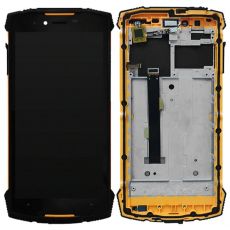 Doogee S55 originální LCD displej + dotyk + přední kryt / rám Orange / oranžový (Bulk)