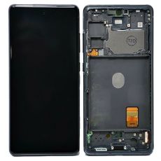 Samsung S20 FE 5G Galaxy G781F originální LCD displej + dotyk + přední kryt / rám Cloud Navy / černý (Service Pack) - GH82-24214A