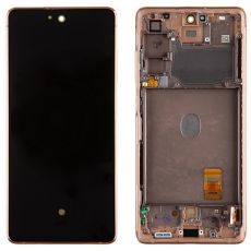 Samsung S20 FE 5G Galaxy G781F originální LCD displej + dotyk + přední kryt / rám Cloud Orange / oranžový (Service Pack) - GH82-24214F