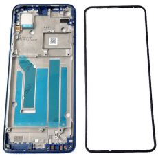 Motorola One Vision originální přední kryt / LCD rám Blue / modrý (Bulk)