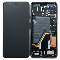 Google Pixel 4 XL originální LCD displej + dotyk + přední kryt / rám Black / černý (Bulk)