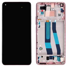 Xiaomi Mi 11 Lite originální LCD displej + dotyk + přední kryt / rám Pink / růžový (Service Pack) - 56000D0K9A00, 5600050K9A00