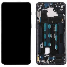 OnePlus 6T originální LCD displej + dotyk + přední kryt / rám Black / černý (Bulk)