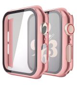 Apple Watch 42mm ochranné pouzdro + tvrzené sklo Pink / lesklá růžová (Bulk)