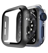 Apple Watch 40mm ochranné pouzdro + tvrzené sklo Black / lesklá černá (Bulk)