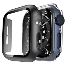 Apple Watch 40mm ochranné pouzdro + tvrzené sklo Black / lesklá černá (Bulk)