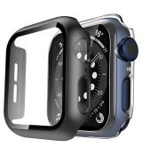 Apple Watch 42mm ochranné pouzdro + tvrzené sklo Black / lesklá černá (Bulk)