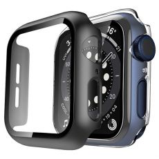 Apple Watch 42mm ochranné pouzdro + tvrzené sklo Black / lesklá černá (Bulk)