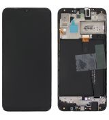 Samsung A10 Galaxy A105F originální LCD displej + dotyk + přední kryt / rám Black / černý (Service Pack) - GH82-20227A, GH82-20322A