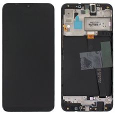 Samsung A10 Galaxy A105F originální LCD displej + dotyk + přední kryt / rám Black / černý (Service Pack) - GH82-20227A, GH82-20322A