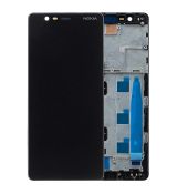 Nokia 5.1 originální LCD displej + dotyk + přední kryt / rám Black / černý (Service Pack) - 20CO20W0001