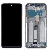 Xiaomi Redmi Note 9S, Note 9 Pro originální LCD displej + dotyk + přední kryt / rám Silver / stříbrný (Bulk)