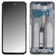 Xiaomi Redmi Note 9S, Note 9 Pro originální LCD displej + dotyk + přední kryt / rám Gray / šedý (Bulk)