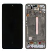 Samsung A53 5G Galaxy A536B originální LCD displej + dotyk + přední kryt / rám White / bílý (Service Pack) - GH82-28024B, GH82-28025B