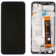 Samsung M23 5G Galaxy M236B originální LCD displej + dotyk + přední kryt / rám Black / černý (Service Pack) - GH82-28488A, GH82-28487A