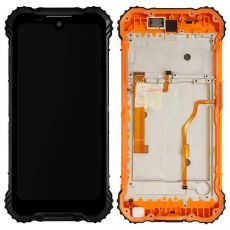 Doogee S58 Pro originální LCD displej + dotyk + přední kryt / rám Orange / oranžový (Bulk)