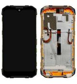 Doogee S96 Pro originální LCD displej + dotyk + přední kryt / rám Orange / oranžový (Bulk)