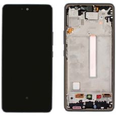 Samsung A53 5G Galaxy A536B originální LCD displej + dotyk + přední kryt / rám Black / černý (Service Pack) - GH82-28025A, GH82-28024A