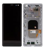 LCD displej + přední kryt / rám Silver / stříbrný Xperia XZ3 / H8416, H9436, H9493 - 3115-5027