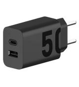 Motorola MC-520 originální 50W USB-A, USB-C rychlá nabíječka Black / černá (Bulk)