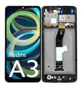 Xiaomi Redmi A3 originální LCD displej + dotyk + přední kryt / rám Black / černý (Bulk)