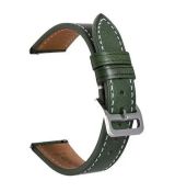 Kožený řemínek na hodinky 20mm Green / zelený (Bulk)